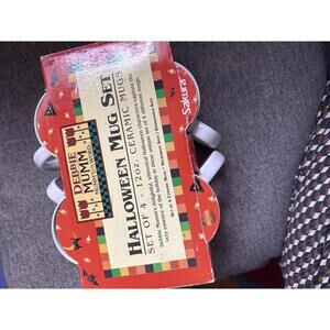 1998 Debbie Mumm Halloween Mug Set (4 mugs) NEW UNOPENED